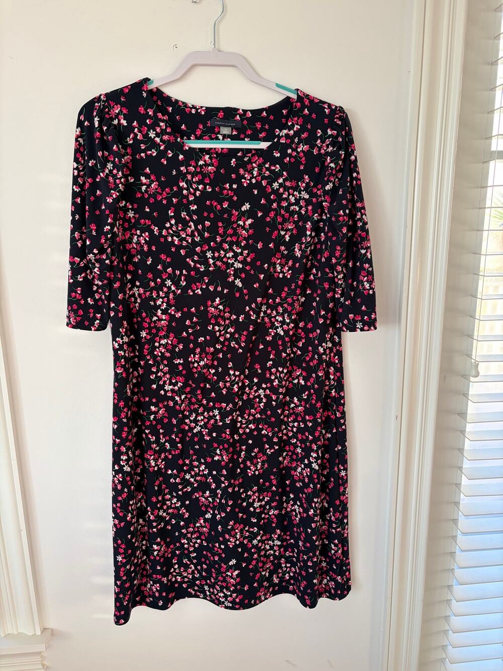 Tommy Hilfiger Floral Shift Dress | Size 16 | Navy & Pink 🌸